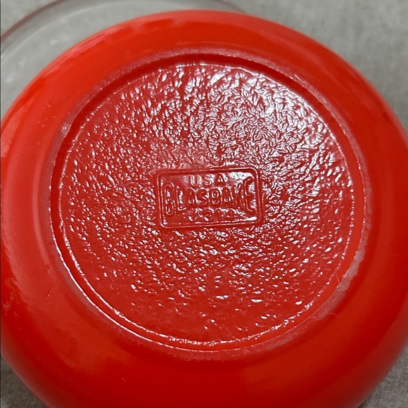 Vintage Glasbake Red Glass Dish with Lid - Picture 2 of 4